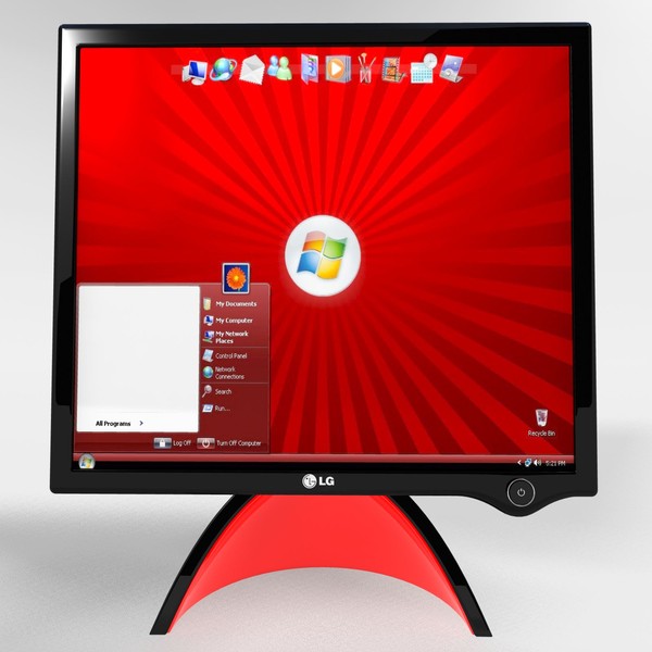 3d model lcd display lg monitor - Monitor LCD LG L1900J by PROmax_