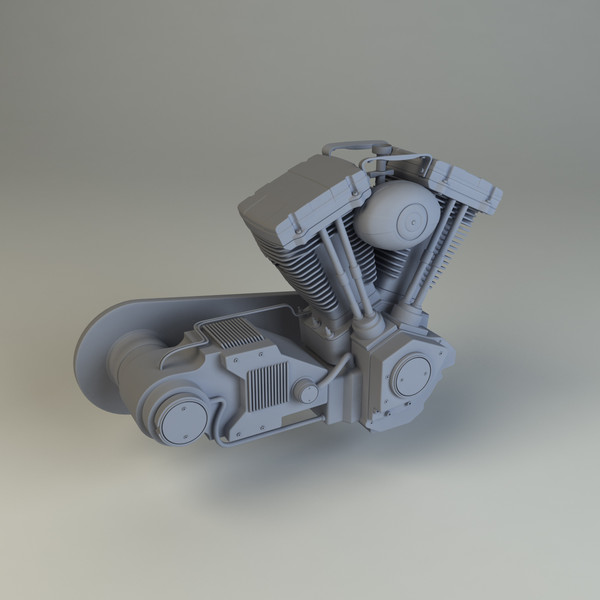 v-twin chopper engine 3d model - V-Twin Chopper Engine by platinum3dmodels