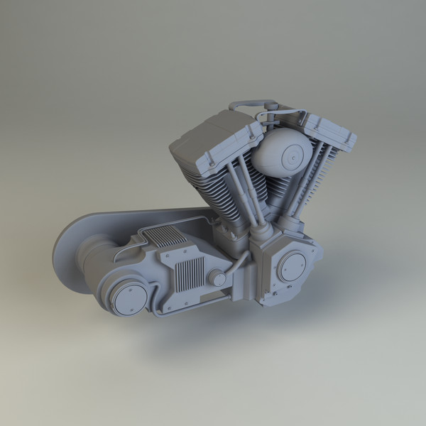 v-twin chopper engine 3d model - V-Twin Chopper Engine by platinum3dmodels