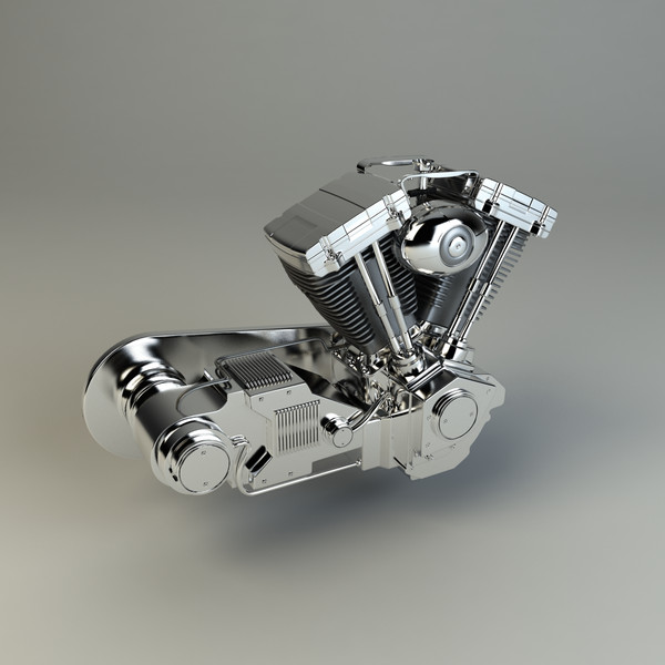 v-twin chopper engine 3d model - V-Twin Chopper Engine by platinum3dmodels