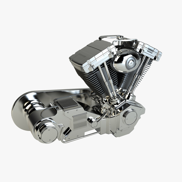v-twin chopper engine 3d model - V-Twin Chopper Engine by platinum3dmodels