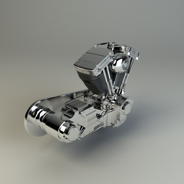 v-twin chopper engine 3d model - V-Twin Chopper Engine by platinum3dmodels