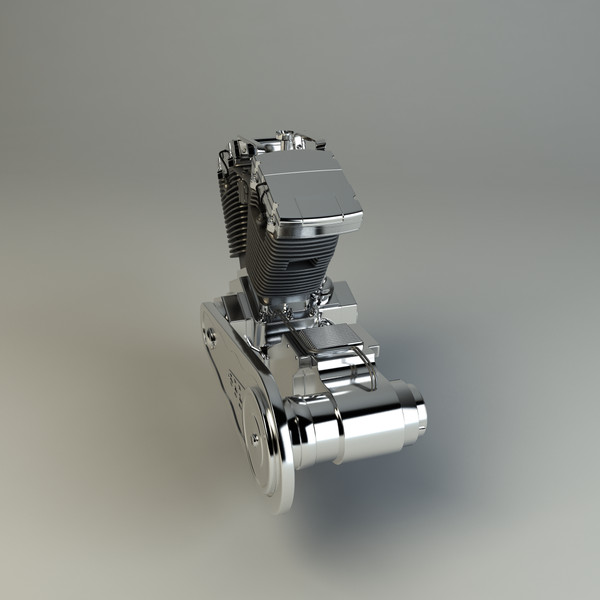 v-twin chopper engine 3d model - V-Twin Chopper Engine by platinum3dmodels