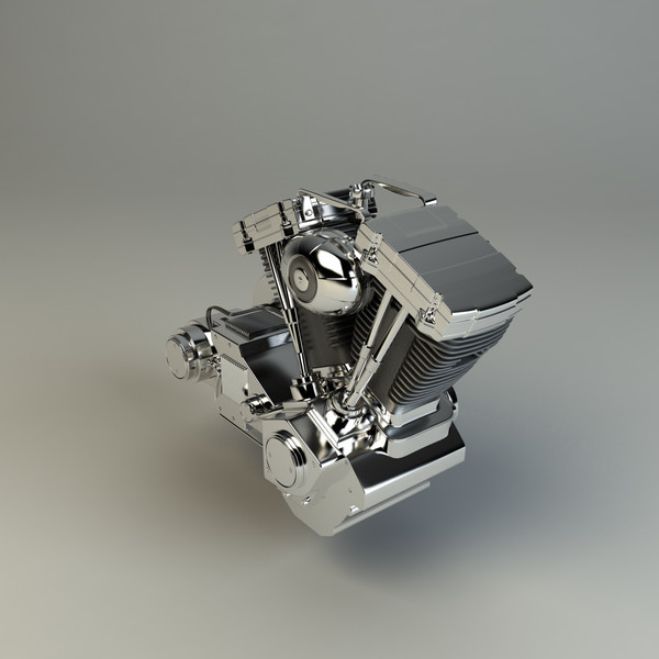 v-twin chopper engine 3d model - V-Twin Chopper Engine by platinum3dmodels