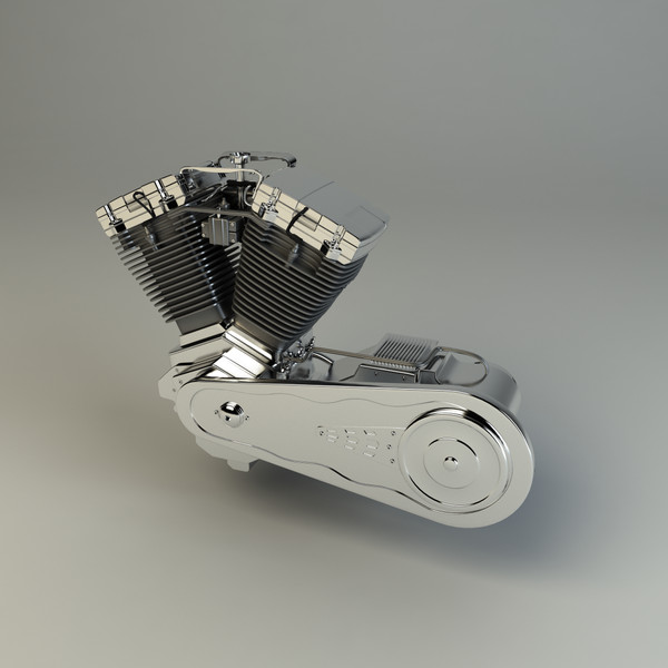 v-twin chopper engine 3d model - V-Twin Chopper Engine by platinum3dmodels