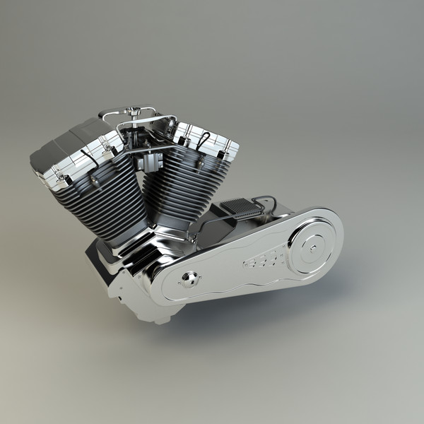v-twin chopper engine 3d model - V-Twin Chopper Engine by platinum3dmodels