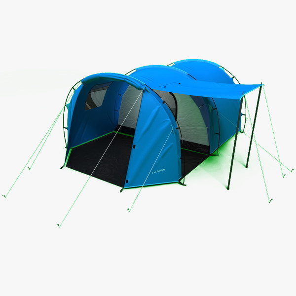 tunnel trekking tent 3ds - Tunnel Trekking Tent by 3d_molier