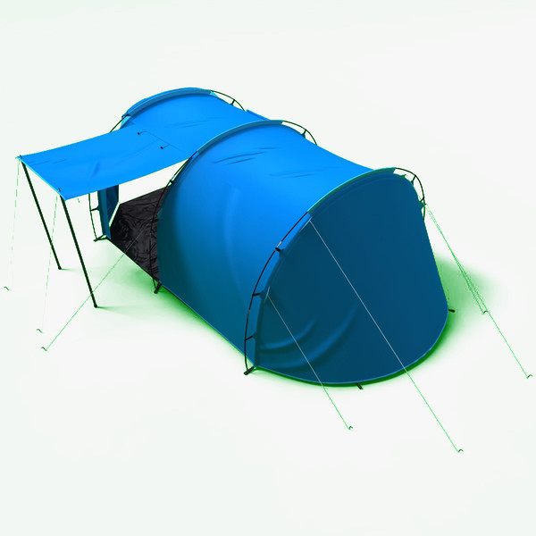 tunnel trekking tent 3ds - Tunnel Trekking Tent by 3d_molier
