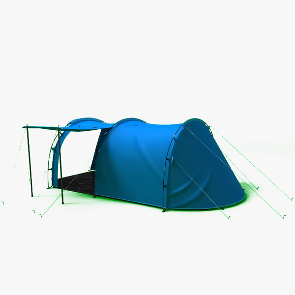 tunnel trekking tent 3ds - Tunnel Trekking Tent by 3d_molier