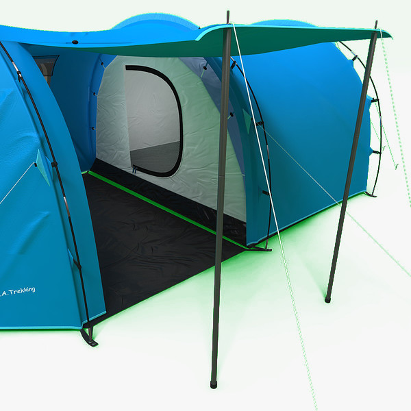 tunnel trekking tent 3ds - Tunnel Trekking Tent by 3d_molier
