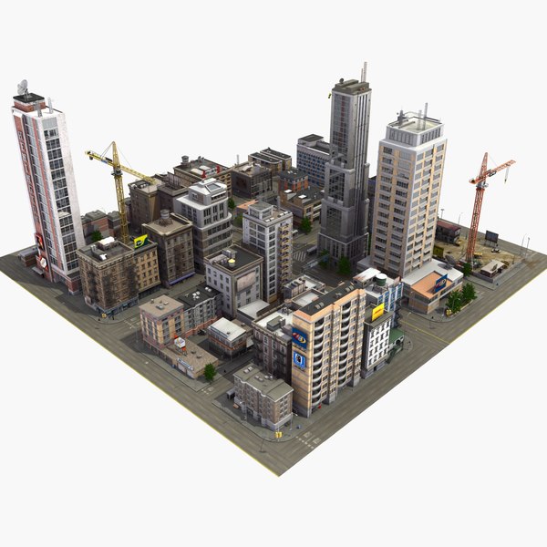 modular city buildings hd 3d max - HD City by ES3DStudios