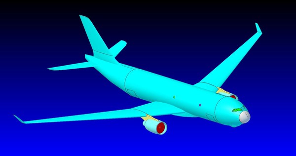 3d solid airbus a330-200f size - Airbus A330-200F Mid Size Long Haul Cargo Aircraft SOLID Assembly Model by RodgerSaintJohn