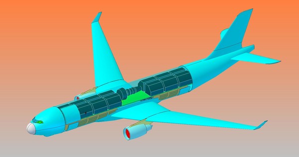3d solid airbus a330-200f size - Airbus A330-200F Mid Size Long Haul Cargo Aircraft SOLID Assembly Model by RodgerSaintJohn