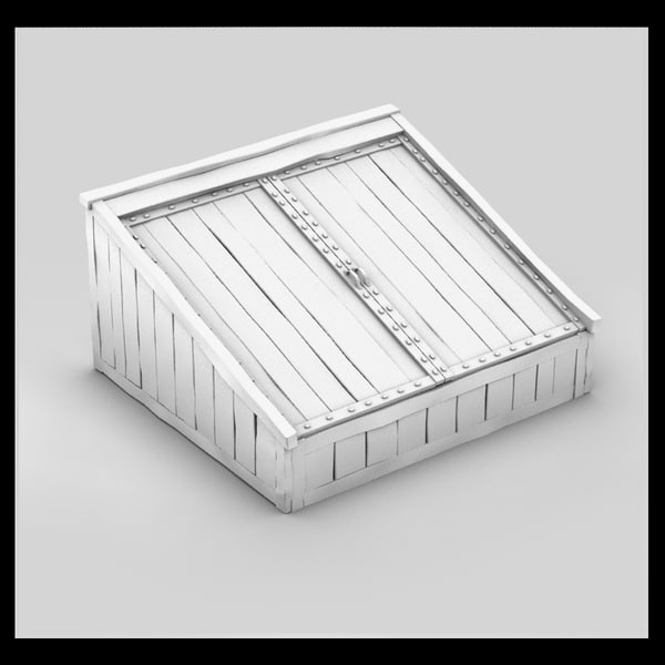 wood wooden cellar 3d max - wooden cellar door by Litarvan