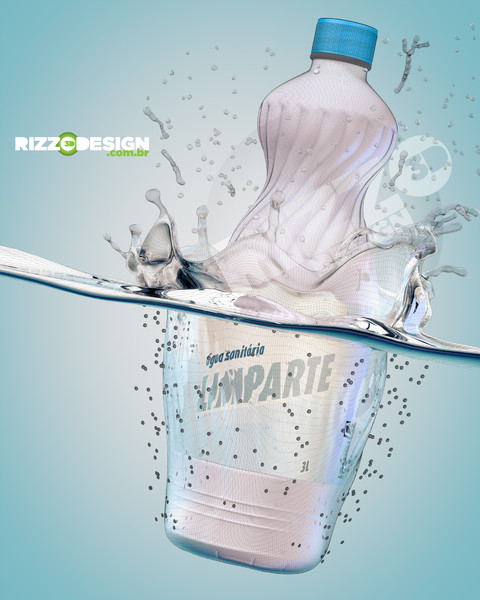 c4d bleach splashing - Bleach splash packshot by marcus1070