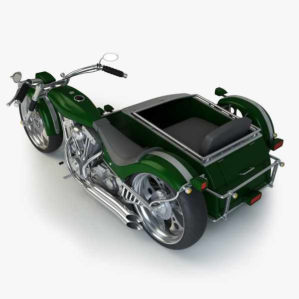 3d model custom chopper sidecar - Chopper with Sidecar by platinum3dmodels