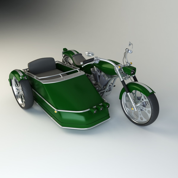 3d model custom chopper sidecar - Chopper with Sidecar by platinum3dmodels