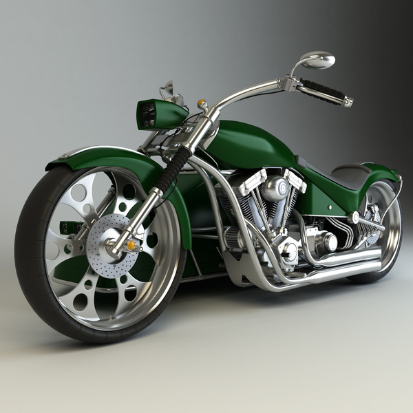 3d model custom chopper sidecar - Chopper with Sidecar by platinum3dmodels