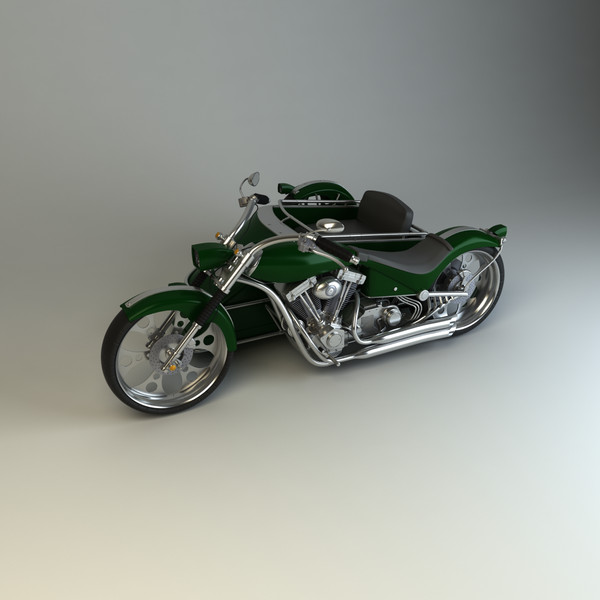 3d model custom chopper sidecar - Chopper with Sidecar by platinum3dmodels