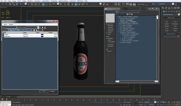 3d model cold bottle becks beer - Cold bottle of becks beer by FRIz3D