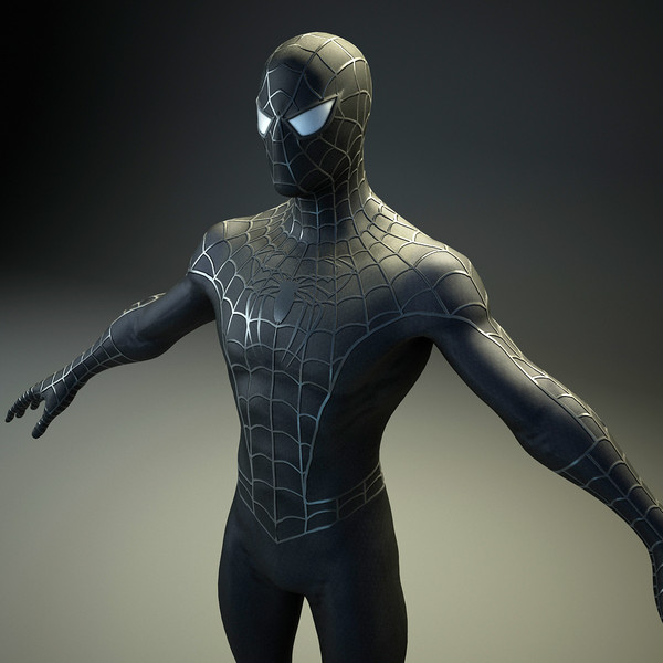 spiderman black 3d model - Spiderman Black by Render Steel