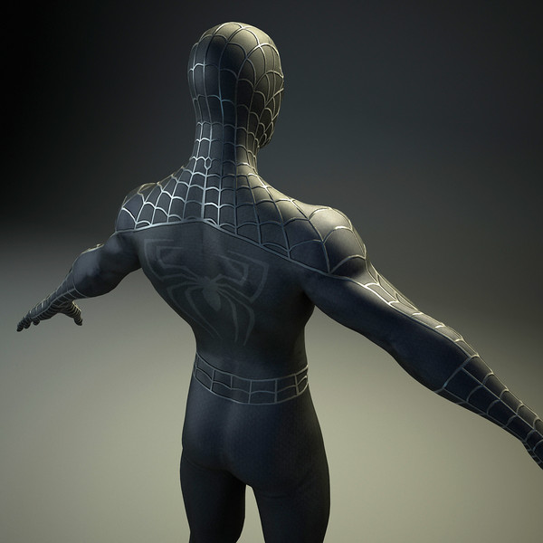 spiderman black 3d model - Spiderman Black by Render Steel
