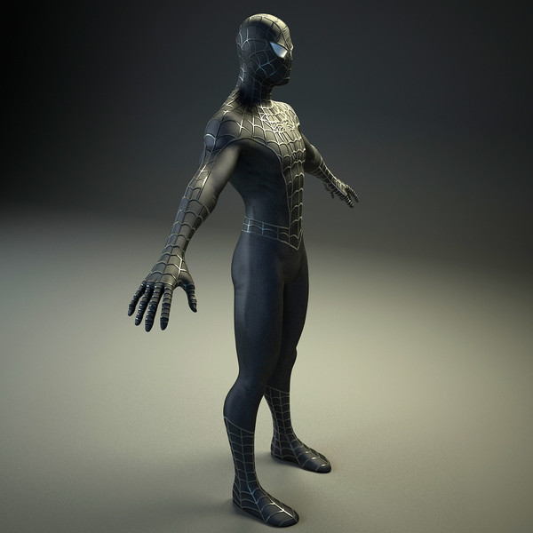 spiderman black 3d model - Spiderman Black by Render Steel
