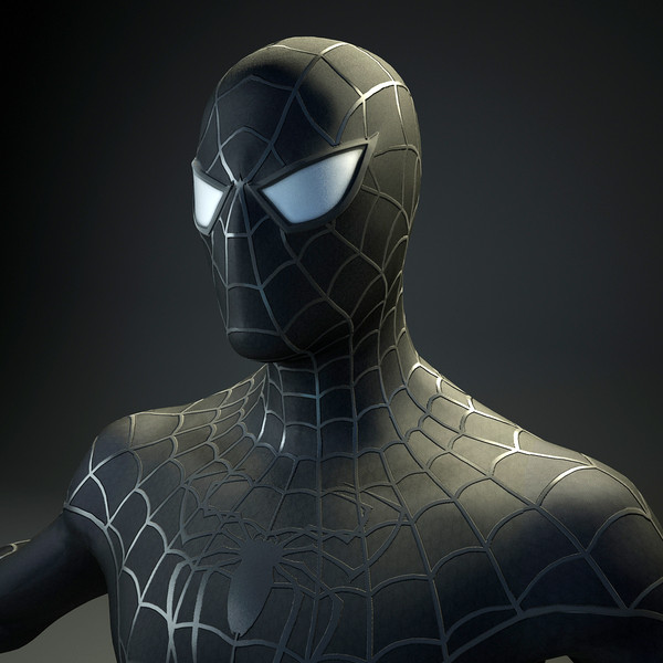 spiderman black 3d model - Spiderman Black by Render Steel