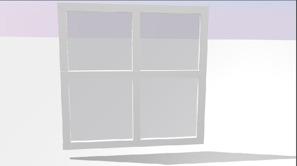 window glass 3d model - White Frame Glass Window by Claymodels