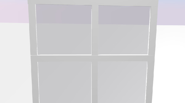 window glass 3d model - White Frame Glass Window by Claymodels