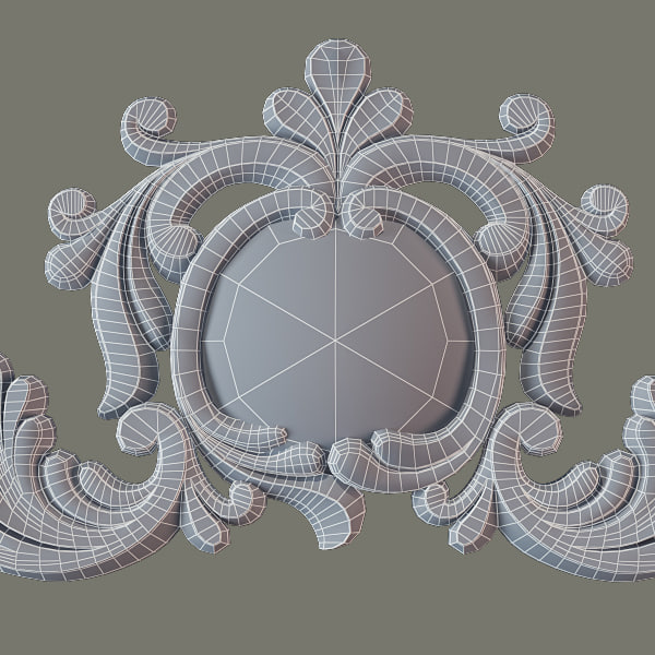 3d decorate facades model - Molding Cartouche 36 by Makhota
