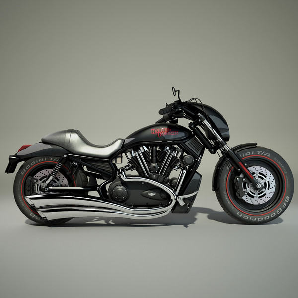 3ds max harley davidson v-rod motorcycle - Harley Davidson V-Rod by Render Steel