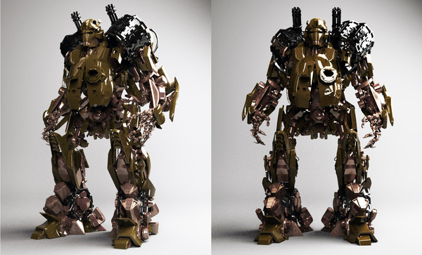 3d robot robotic model - Brawl by dentonvanzan