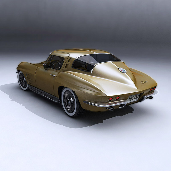 chevrolet corvette stringray 3d model - Chevrolet Corvette Stringray 1963 by guillaume_44