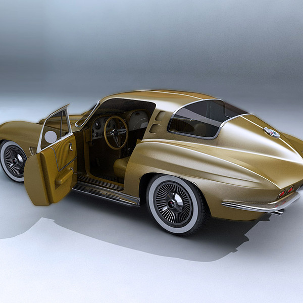 chevrolet corvette stringray 3d model - Chevrolet Corvette Stringray 1963 by guillaume_44