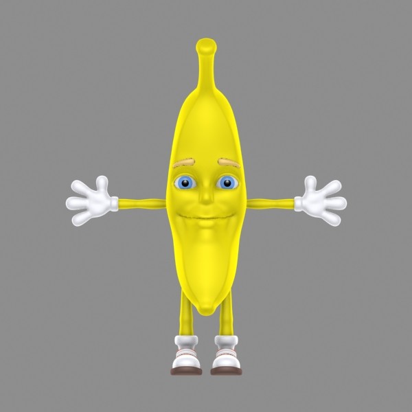 lightwave cool cartoon banana - Cartoon banana by kengustudio