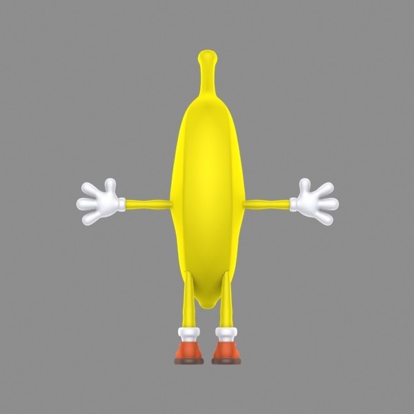 lightwave cool cartoon banana - Cartoon banana by kengustudio