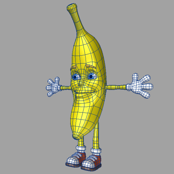 lightwave cool cartoon banana - Cartoon banana by kengustudio