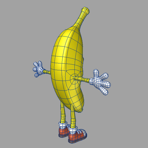 lightwave cool cartoon banana - Cartoon banana by kengustudio