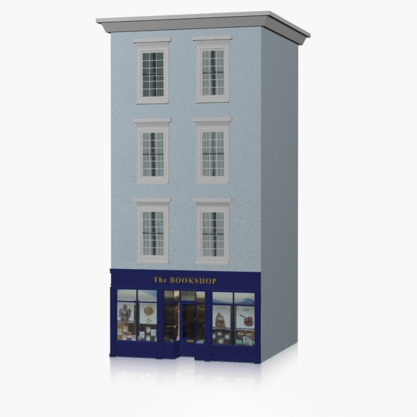 facade building store books 3d model - Bookshop by Studio Vertex