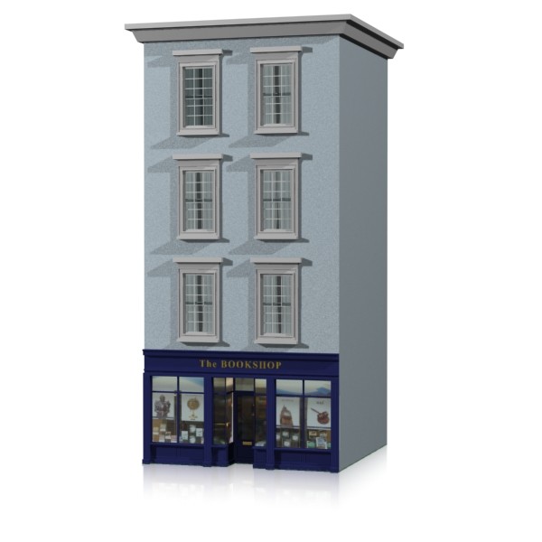 facade building store books 3d model - Bookshop by Studio Vertex