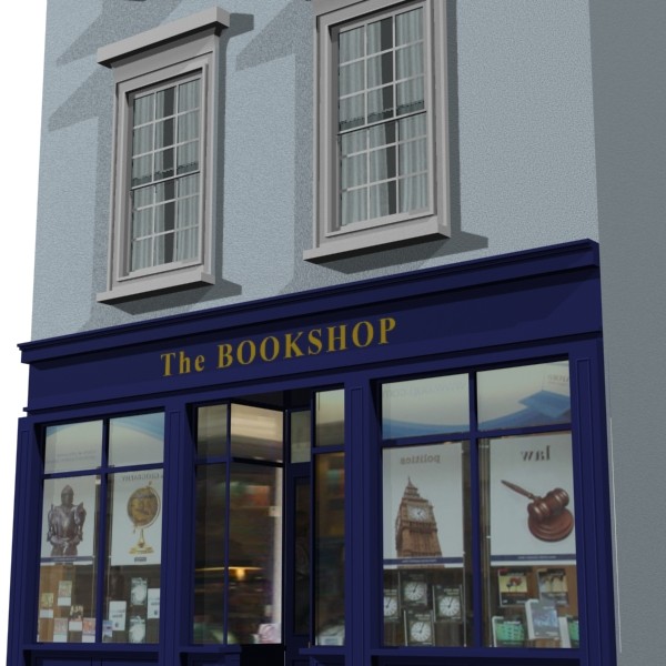 facade building store books 3d model - Bookshop by Studio Vertex