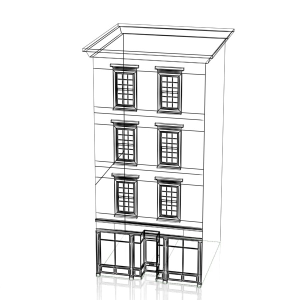 facade building store books 3d model - Bookshop by Studio Vertex