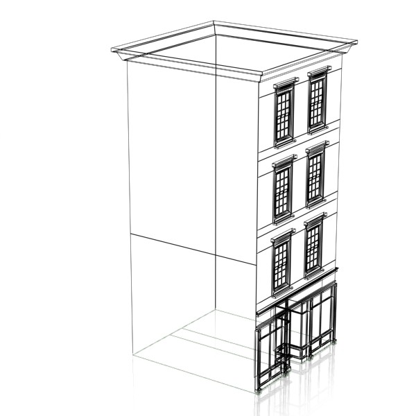 facade building store books 3d model - Bookshop by Studio Vertex