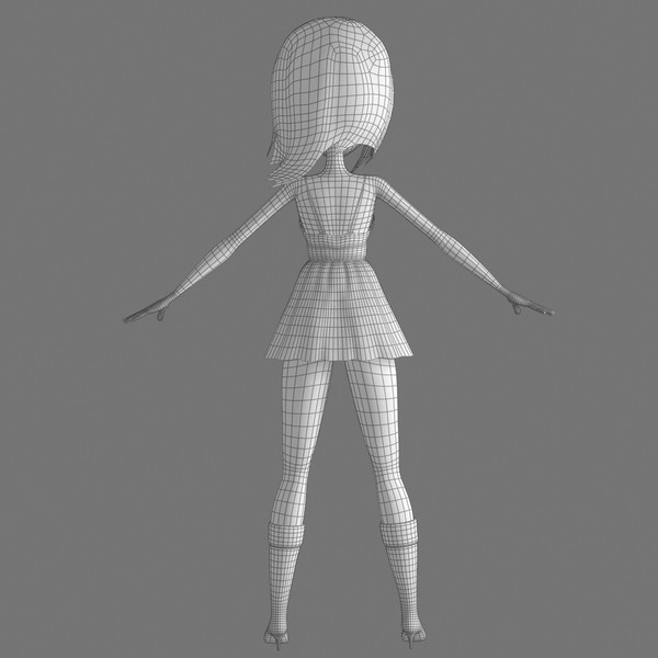 animation hair dress 3d model - Cartoon Woman 02 Orange Girl... by Denys Almaral