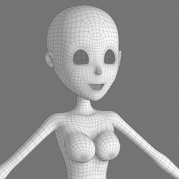 animation hair dress 3d model - Cartoon Woman 02 Orange Girl... by Denys Almaral