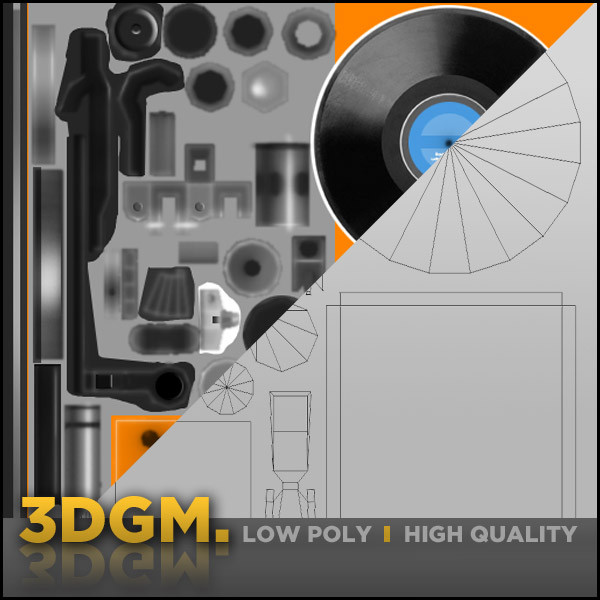 3d model modern turntable - modern turntable 3DGM by 3D Game Models