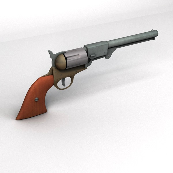 circa confederate pistol revolver 3d model - Confederate Pistol by tdubic