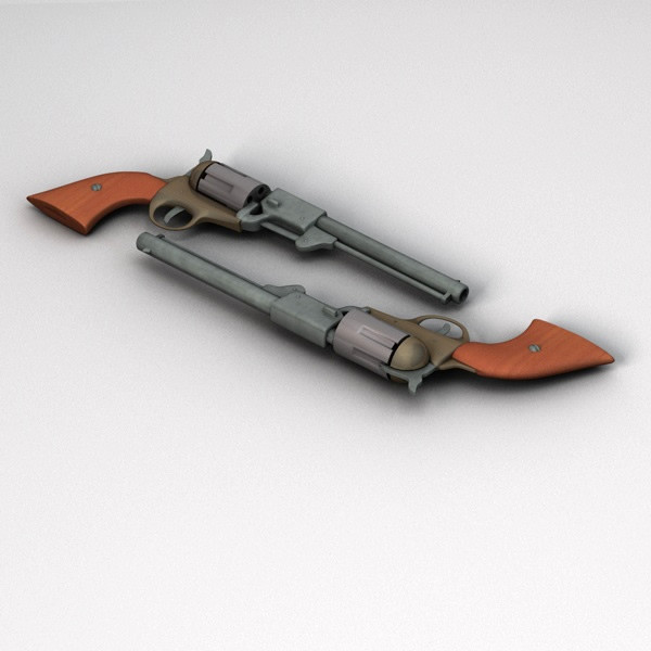 circa confederate pistol revolver 3d model - Confederate Pistol by tdubic