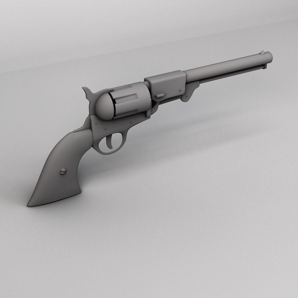 circa confederate pistol revolver 3d model - Confederate Pistol by tdubic